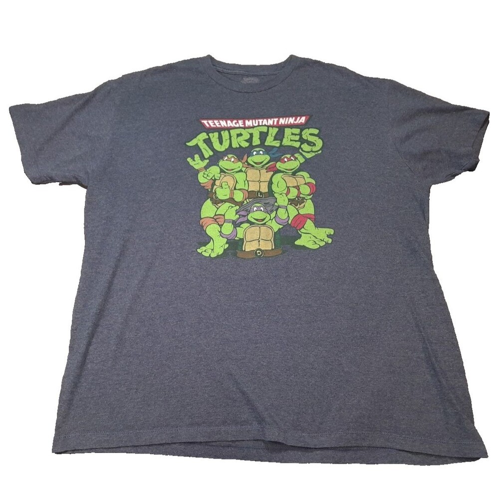 Teenage Mutant Ninja Turtles Shirt Mens XXL Gray Green TMNT 90s Cartoon anime